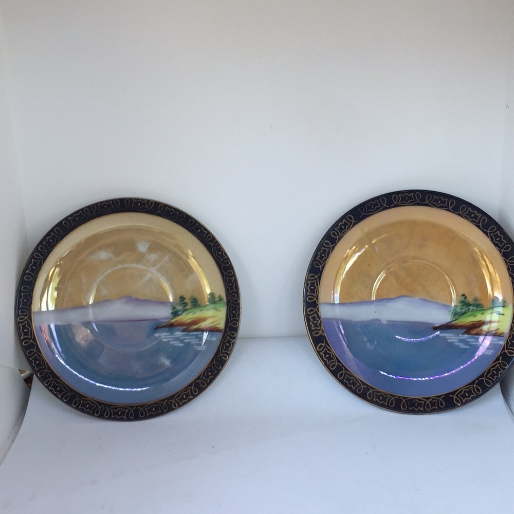 Two Chikaramachi made in Japan saucers